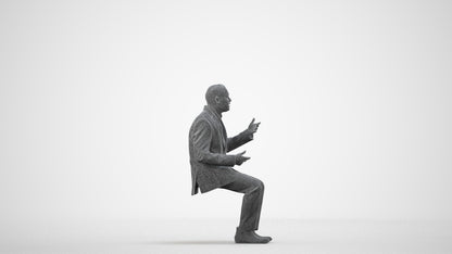 realistic 3D people man business, render-ready for V-Ray and Corona, FBX OBJ, wireframe side view