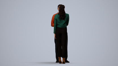 realistic 3D woman business, scanned archviz people for Blender and 3ds Max, side view render