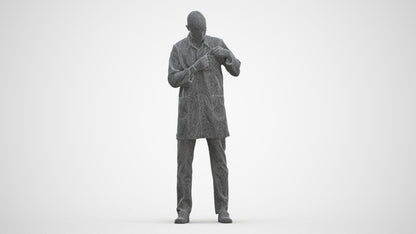 scanned 3D man medical, photogrammetry people for Enscape and V-Ray, three-quarter front view render