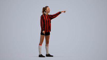 3D human model woman sport, photogrammetry scanned person for archviz, standing pose render