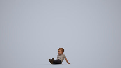 photogrammetry 3D boy casual kids, realistic human model archviz FBX, top-down view render