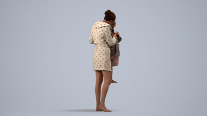 realistic 3D people girl casual kids, render-ready for V-Ray and Corona, FBX OBJ, side view render