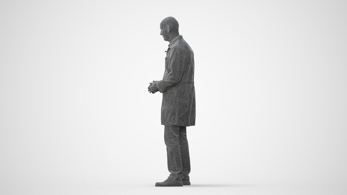 3D scanned senior man medical, photorealistic archviz people for Enscape and SketchUp, square thumbnail