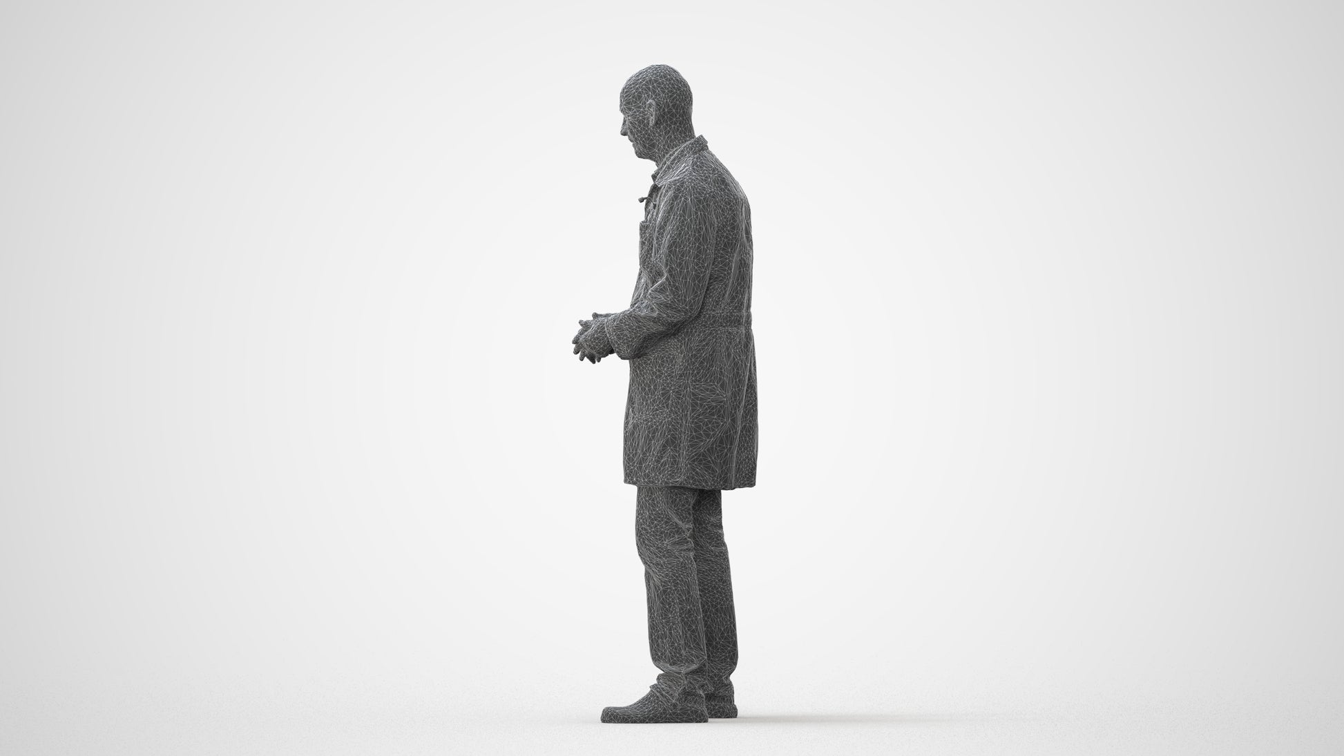 3D scanned senior man medical, photorealistic archviz people for Enscape and SketchUp, square thumbnail