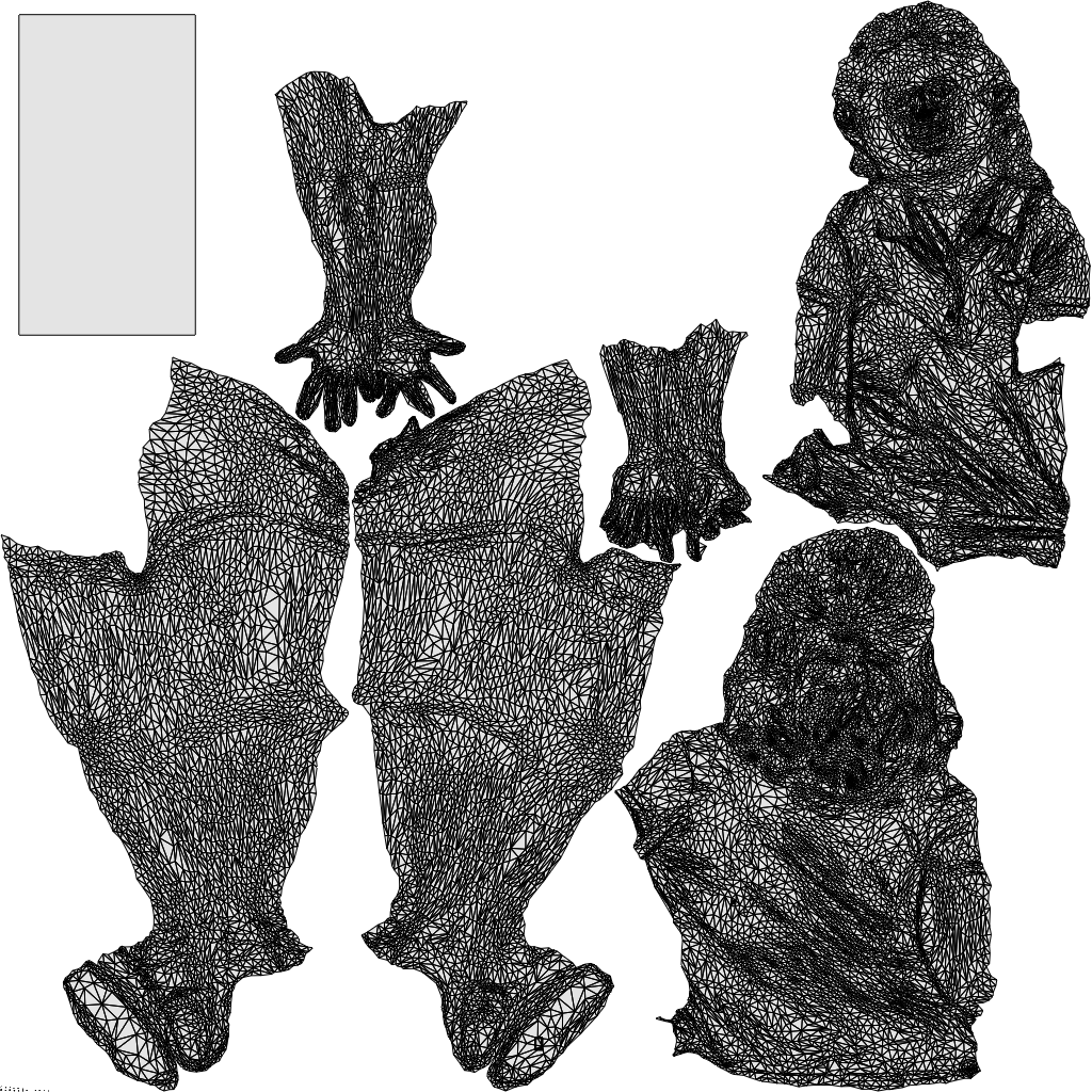 realistic 3D woman casual sitting, scanned archviz people for Blender and 3ds Max, wireframe top-down view