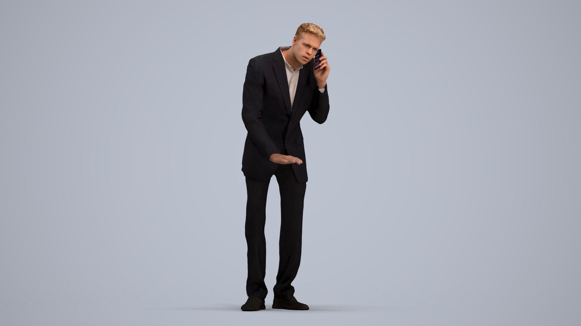 3D scanned man business, photorealistic archviz people for Enscape and SketchUp, standing pose render