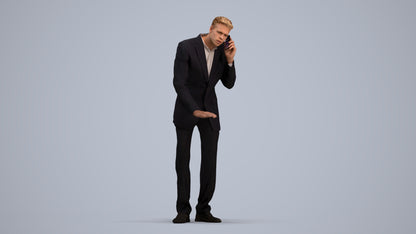 3D scanned man business, photorealistic archviz people for Enscape and SketchUp, standing pose render