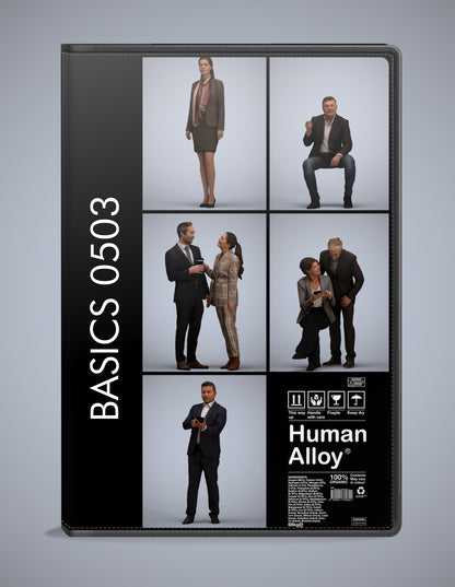 5 3D scanned people business, photorealistic archviz pack for Enscape and SketchUp