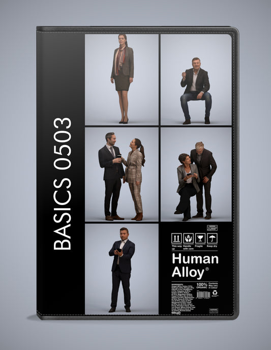 5 3D scanned people business, photorealistic archviz pack for Enscape and SketchUp