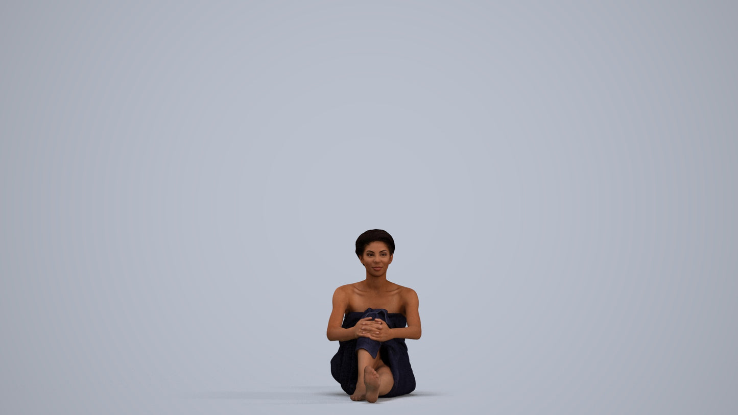 3D scanned woman sport, photorealistic archviz people for Enscape and SketchUp, standing pose render