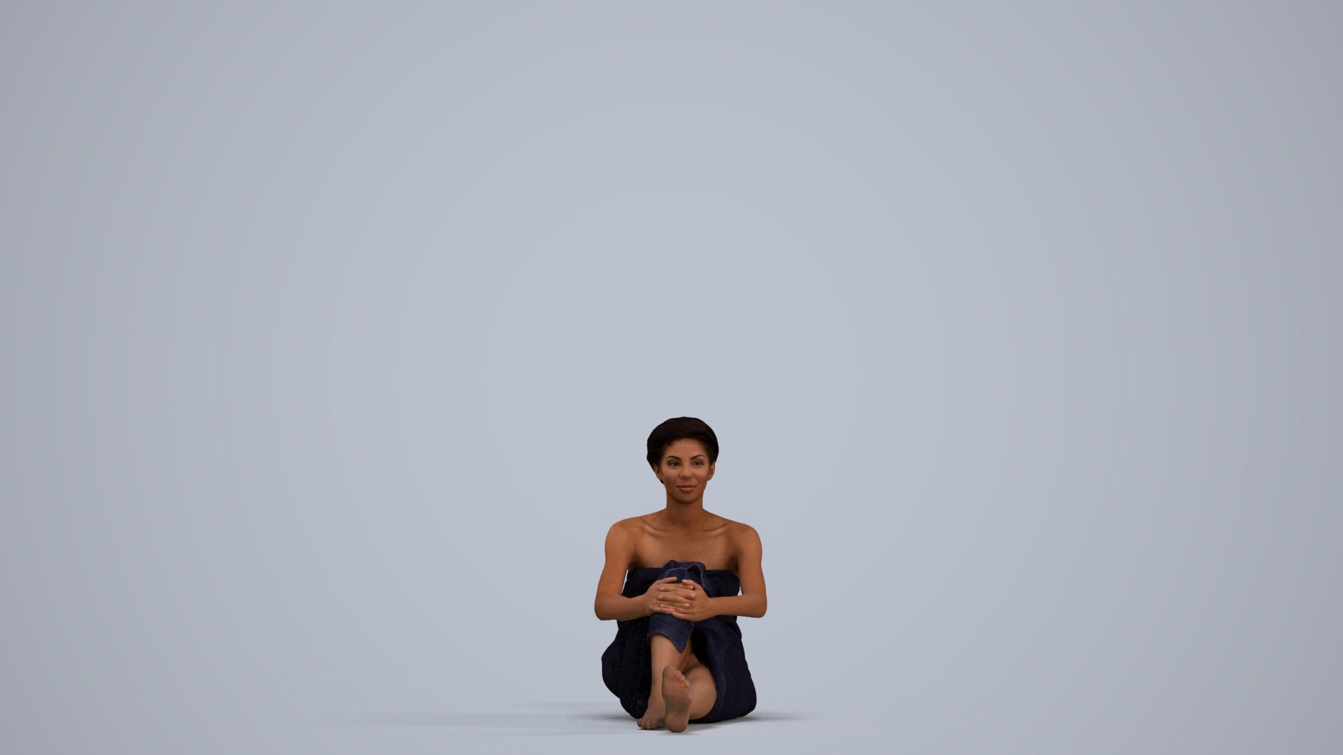 3D scanned woman sport, photorealistic archviz people for Enscape and SketchUp, standing pose render