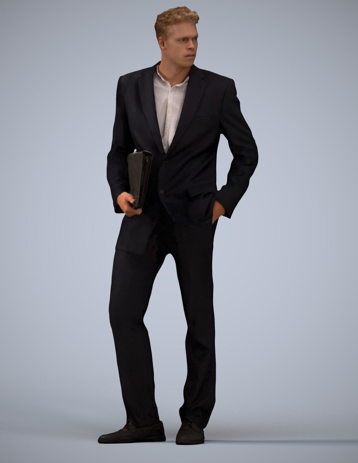 3D people model man business, scanned human for 3ds Max rendering