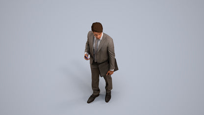 realistic 3D people man business, render-ready for V-Ray and Corona, FBX OBJ, back view render