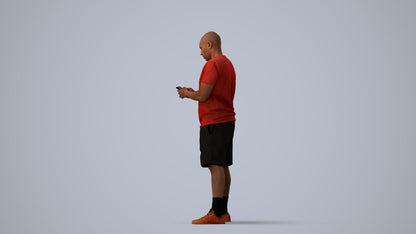 realistic 3D human man sport, archviz people FBX OBJ for Blender, three-quarter view render