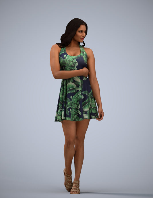 realistic 3D woman walking, scanned archviz people for Blender and 3ds Max