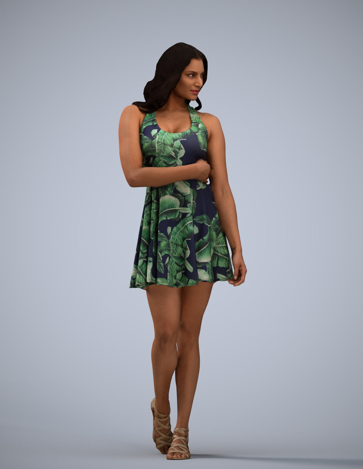 realistic 3D woman walking, scanned archviz people for Blender and 3ds Max