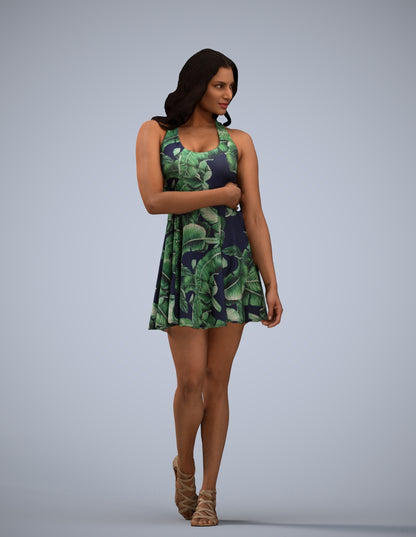 realistic 3D woman walking, scanned archviz people for Blender and 3ds Max