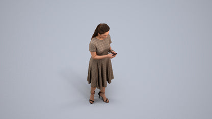 photogrammetry 3D woman casual standing, realistic human model archviz FBX, back view render