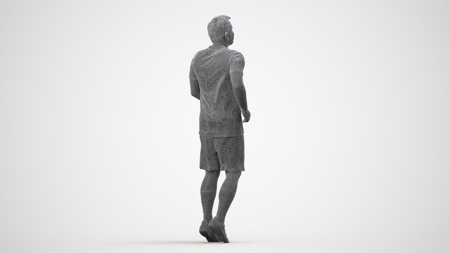 realistic 3D people man sport, render-ready for V-Ray and Corona, FBX OBJ, wireframe side view