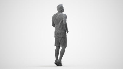realistic 3D people man sport, render-ready for V-Ray and Corona, FBX OBJ, wireframe side view