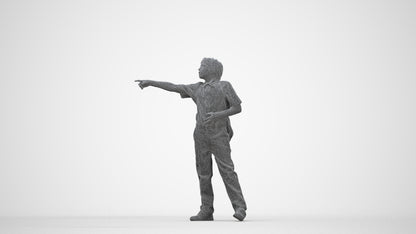 3D people model boy kids, scanned human for 3ds Max rendering, wireframe back view