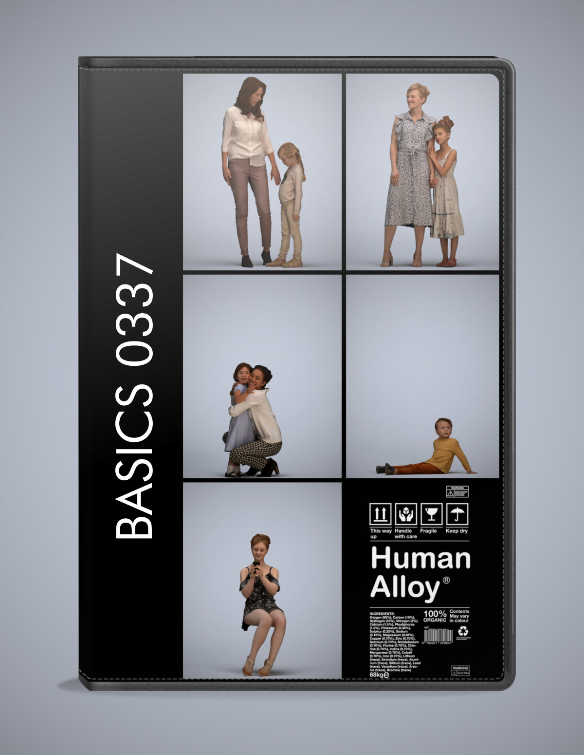 scanned 3D people kids collection, 5 photogrammetry models for Enscape and V-Ray
