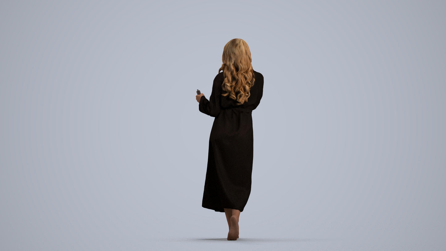 scanned 3D woman casual sport, photogrammetry people for Enscape and V-Ray, front view render