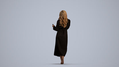 scanned 3D woman casual sport, photogrammetry people for Enscape and V-Ray, front view render