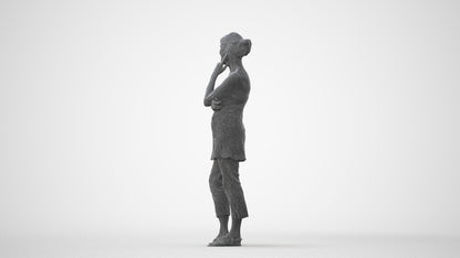 realistic 3D people senior woman casual standing, render-ready for V-Ray and Corona, FBX OBJ, square thumbnail