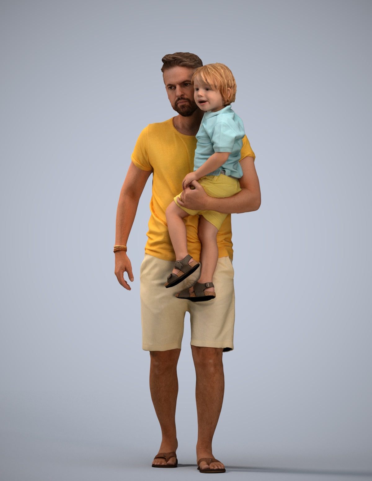 realistic 3D human boy casual kids, archviz people FBX OBJ for Blender
