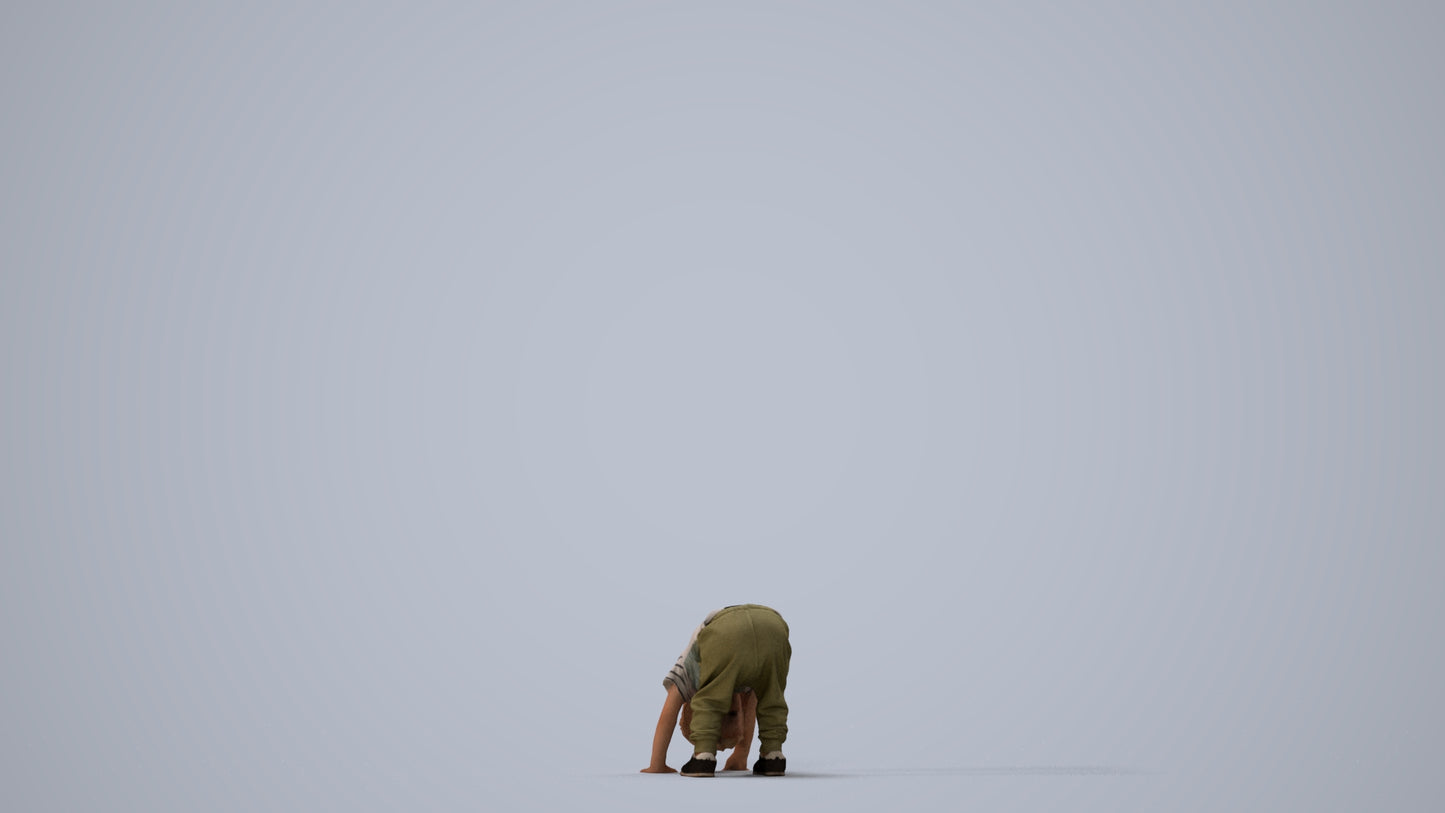 3D scanned boy kids casual, photorealistic archviz people for Enscape and SketchUp, three-quarter view render