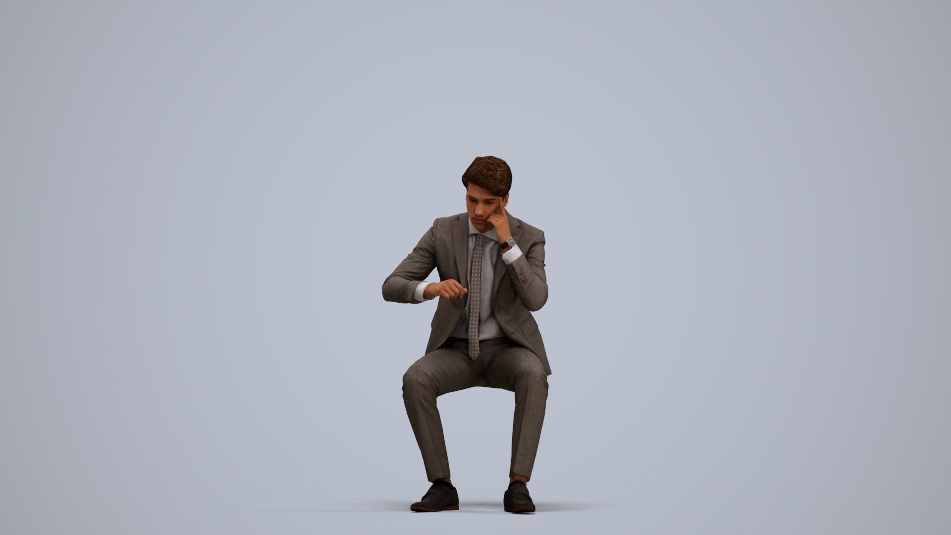 scanned 3D man business, photogrammetry people for Enscape and V-Ray, standing pose render