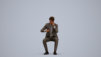 scanned 3D man business, photogrammetry people for Enscape and V-Ray, standing pose render
