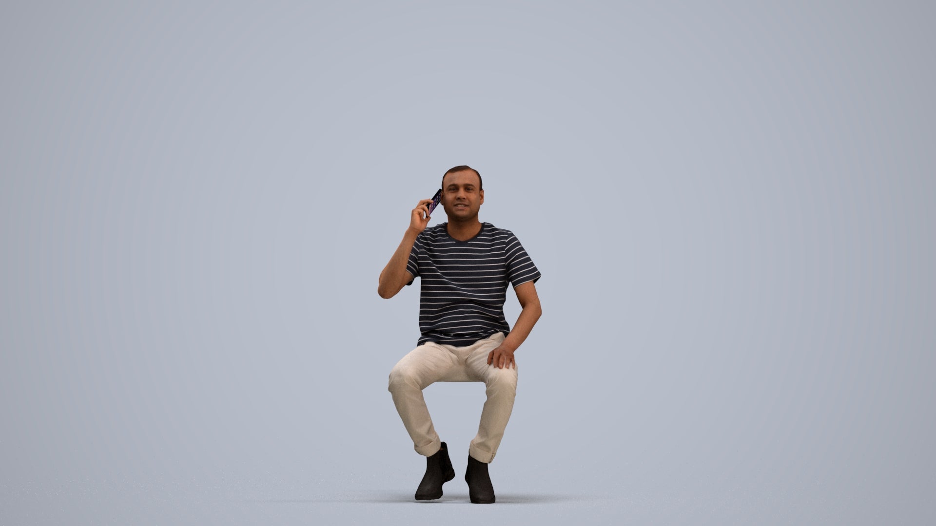 realistic 3D people man casual sitting, render-ready for V-Ray and Corona, FBX OBJ, standing pose render