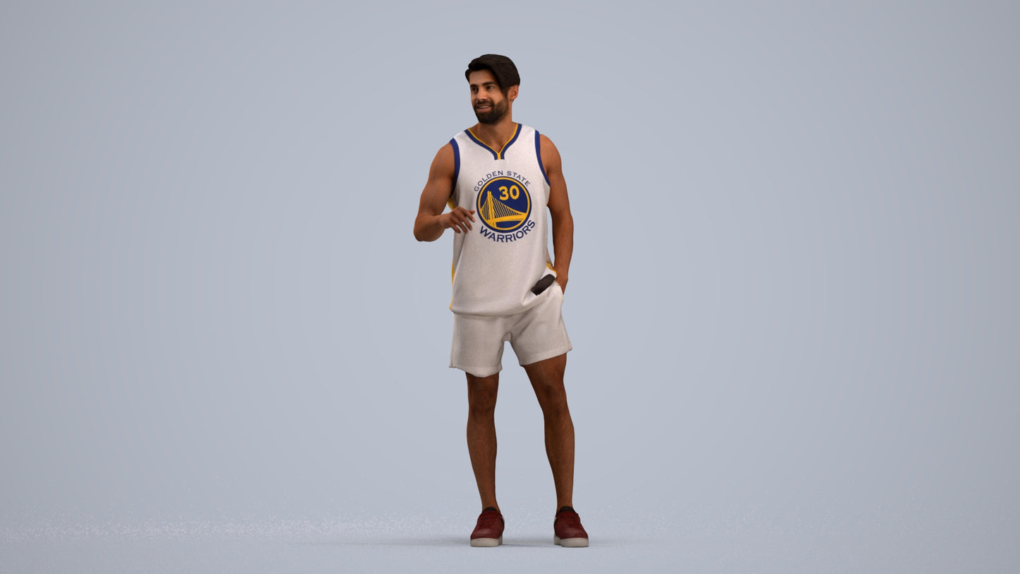 realistic 3D people man sport standing, render-ready for V-Ray and Corona, FBX OBJ, standing pose render