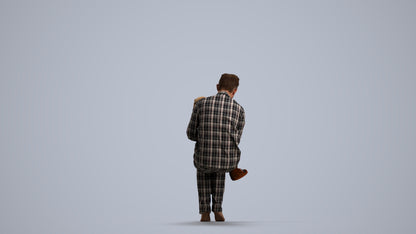 realistic 3D boy casual kids, scanned archviz people for Blender and 3ds Max, front view render