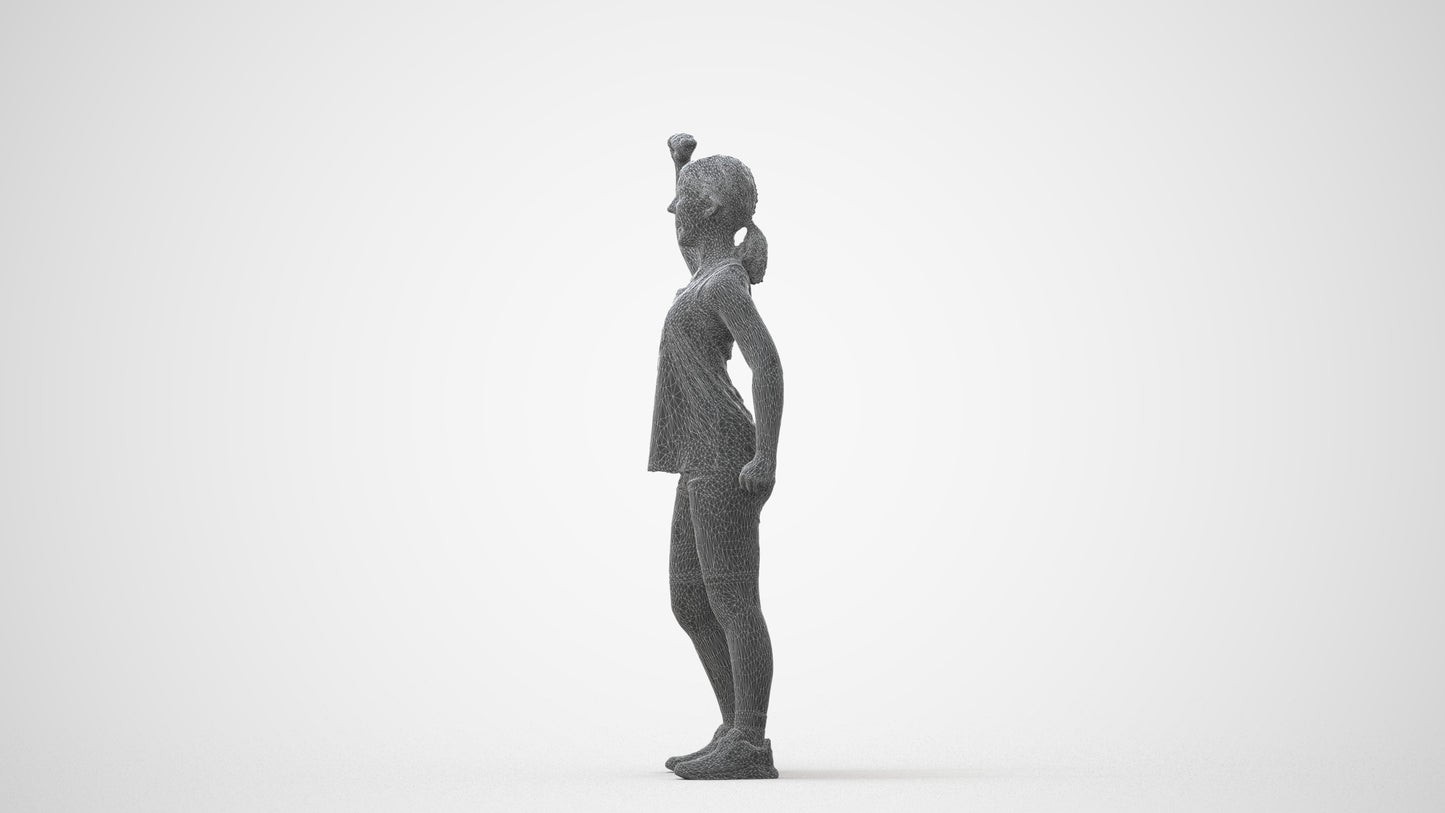 3D scanned girl sport, photorealistic archviz people for Enscape and SketchUp, square thumbnail