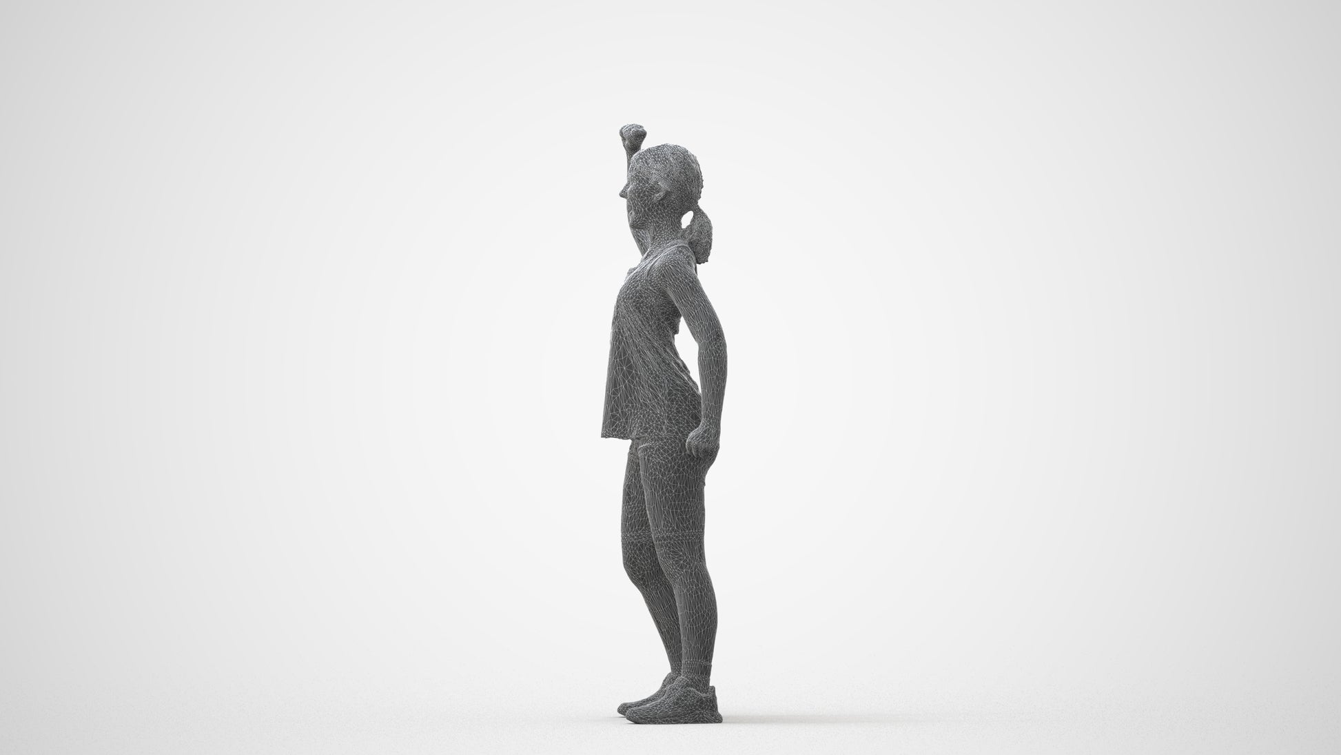3D scanned girl sport, photorealistic archviz people for Enscape and SketchUp, square thumbnail