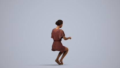 photogrammetry 3D woman bathroom, realistic human model archviz FBX, side view render