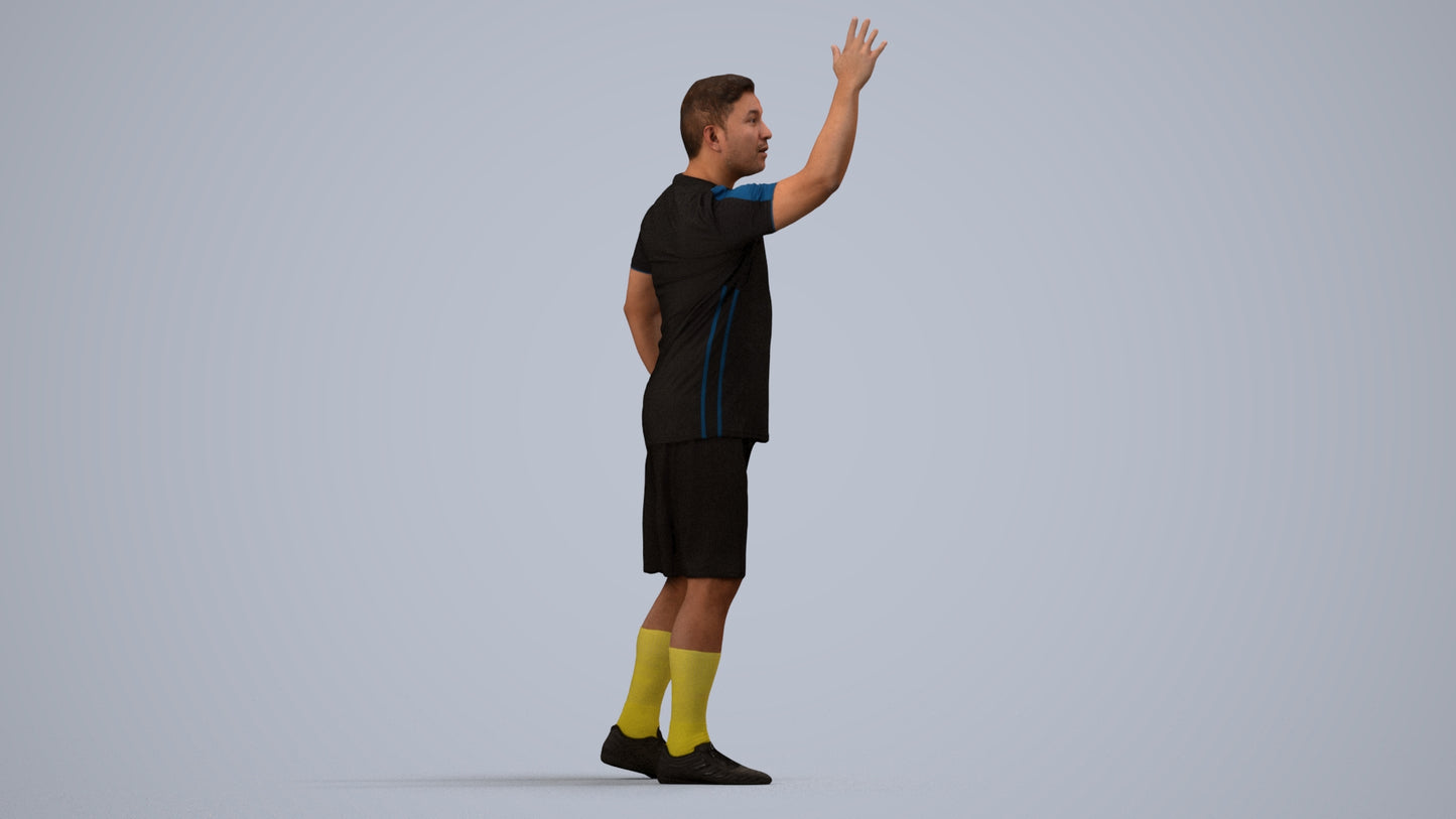 realistic 3D people man sport, render-ready for V-Ray and Corona, FBX OBJ, side view render