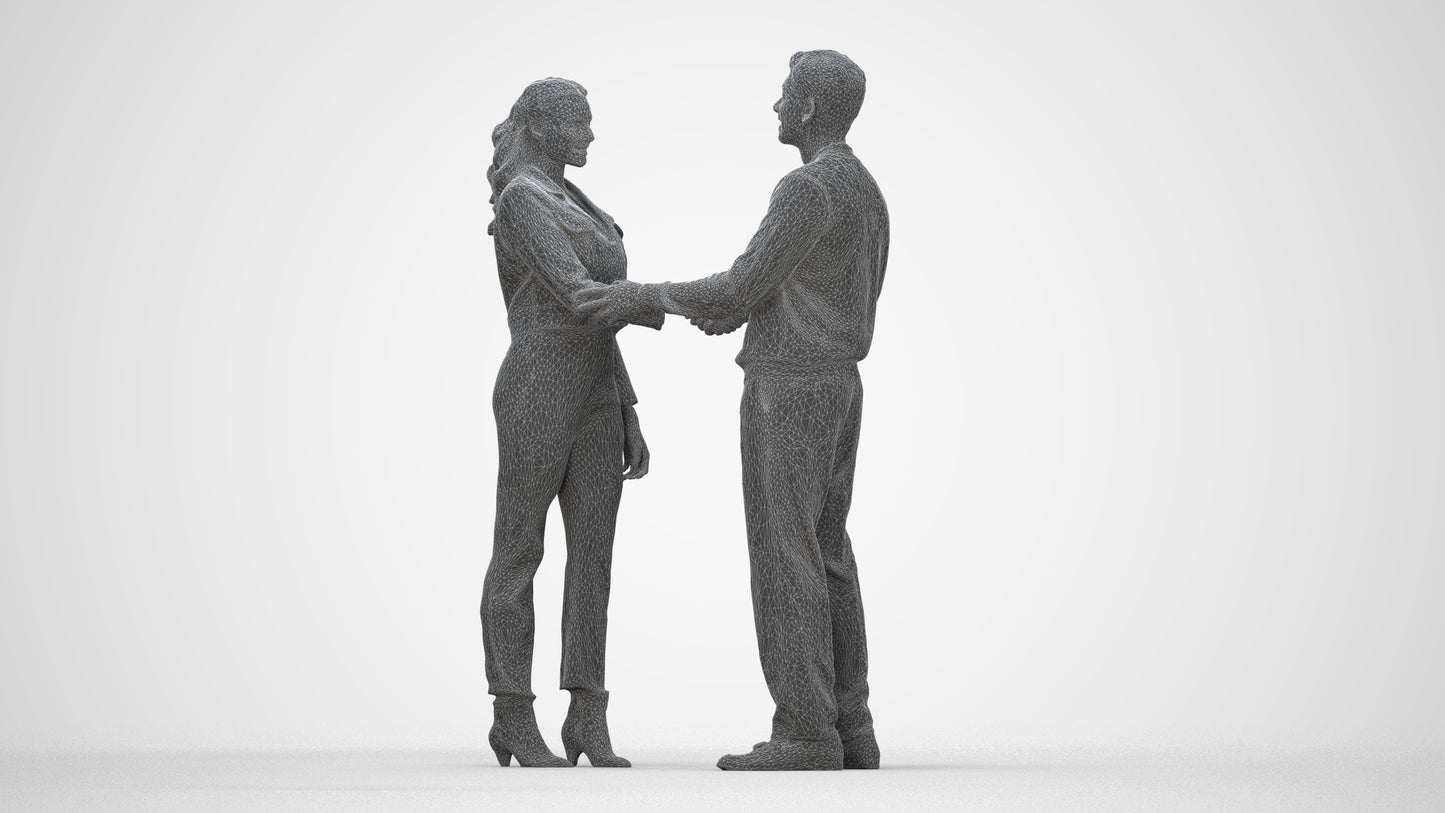 realistic 3D woman business, scanned archviz people for Blender and 3ds Max, wireframe back view