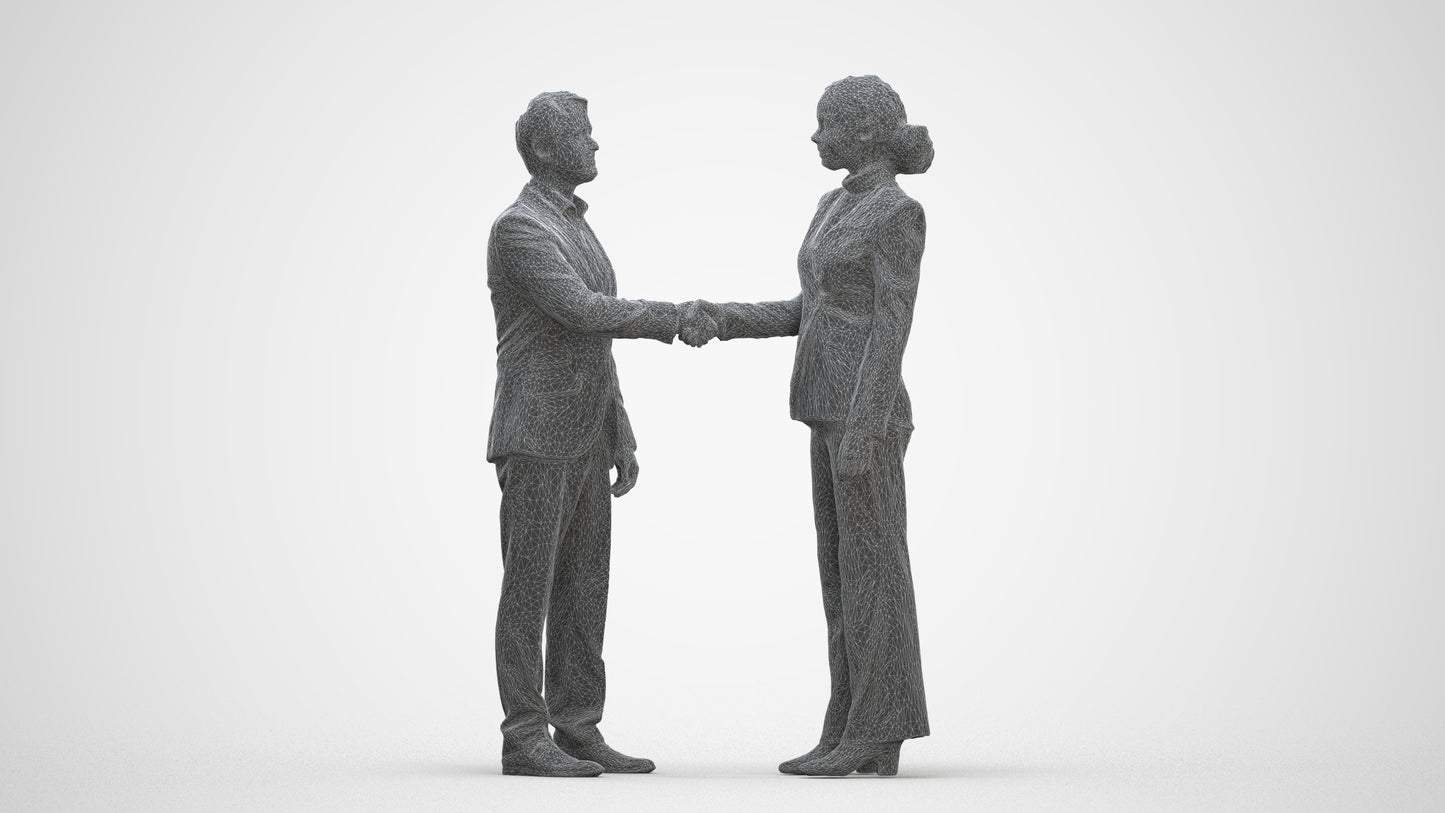 scanned 3D woman business, photogrammetry people for Enscape and V-Ray, three-quarter front view render