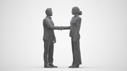 scanned 3D woman business, photogrammetry people for Enscape and V-Ray, three-quarter front view render