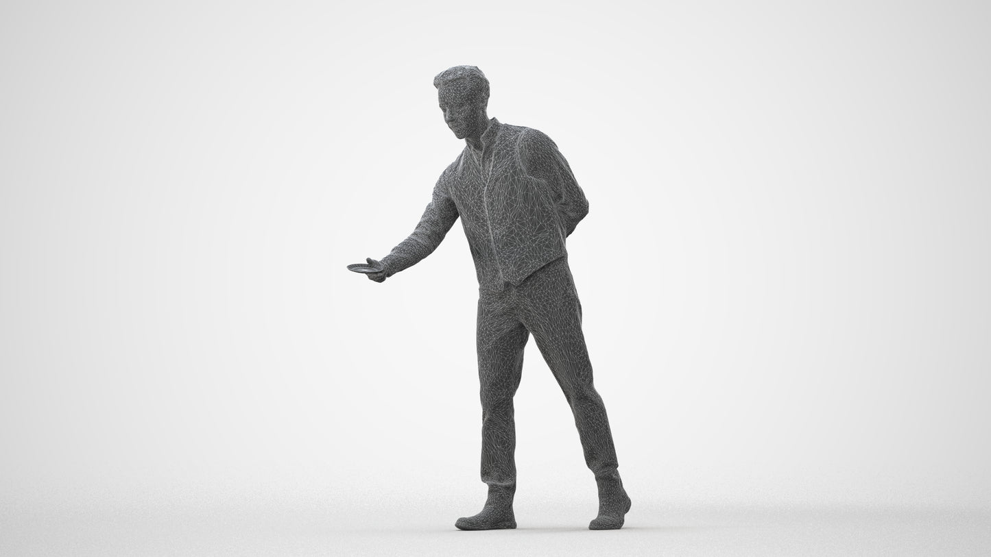 3D scanned man hospitality, photorealistic archviz people for Enscape and SketchUp, square thumbnail