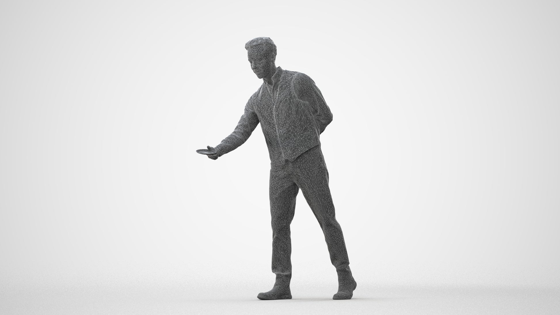 3D scanned man hospitality, photorealistic archviz people for Enscape and SketchUp, square thumbnail