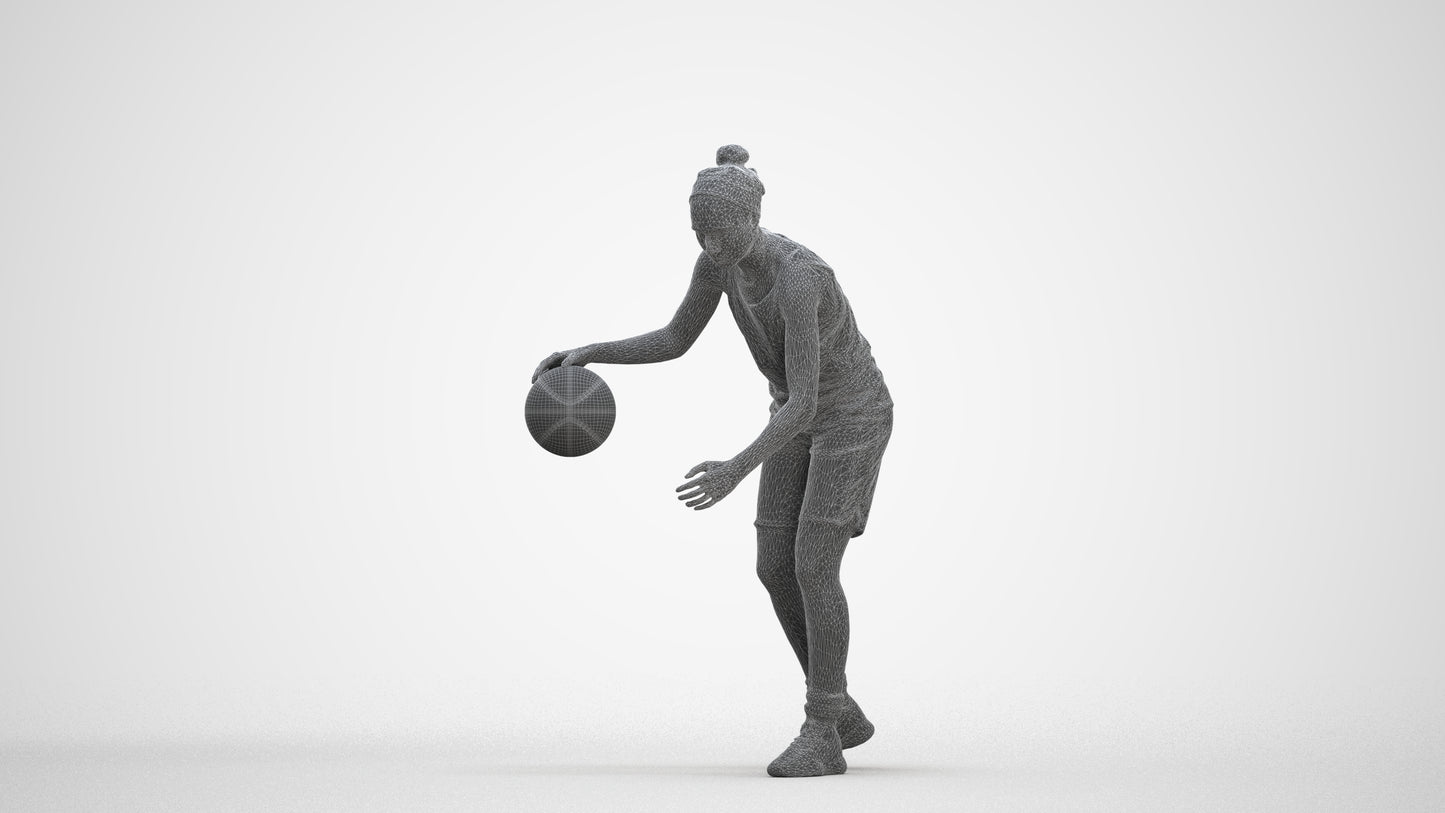 realistic 3D human woman sport, archviz people FBX OBJ for Blender, three-quarter front view render
