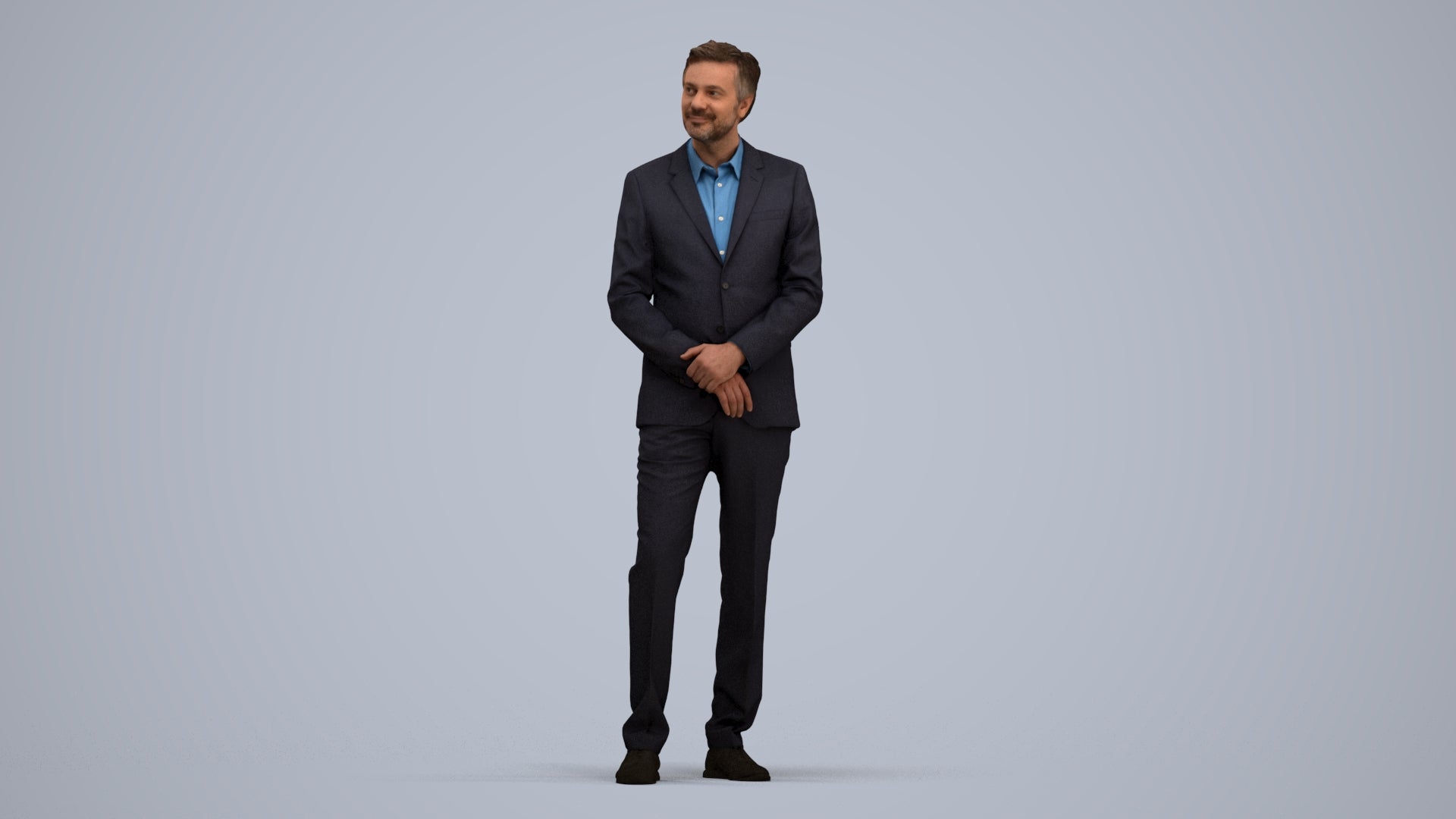 realistic 3D people man business, render-ready for V-Ray and Corona, FBX OBJ, standing pose render