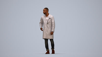 3D human model man medical, photogrammetry scanned person for archviz, top-down view render