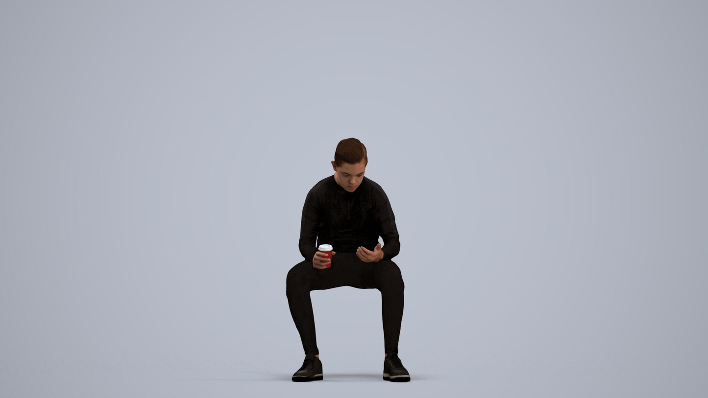 3D scanned boy kids casual, photorealistic archviz people for Enscape and SketchUp, standing pose render