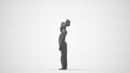realistic 3D girl kids, scanned archviz people for Blender and 3ds Max, square thumbnail